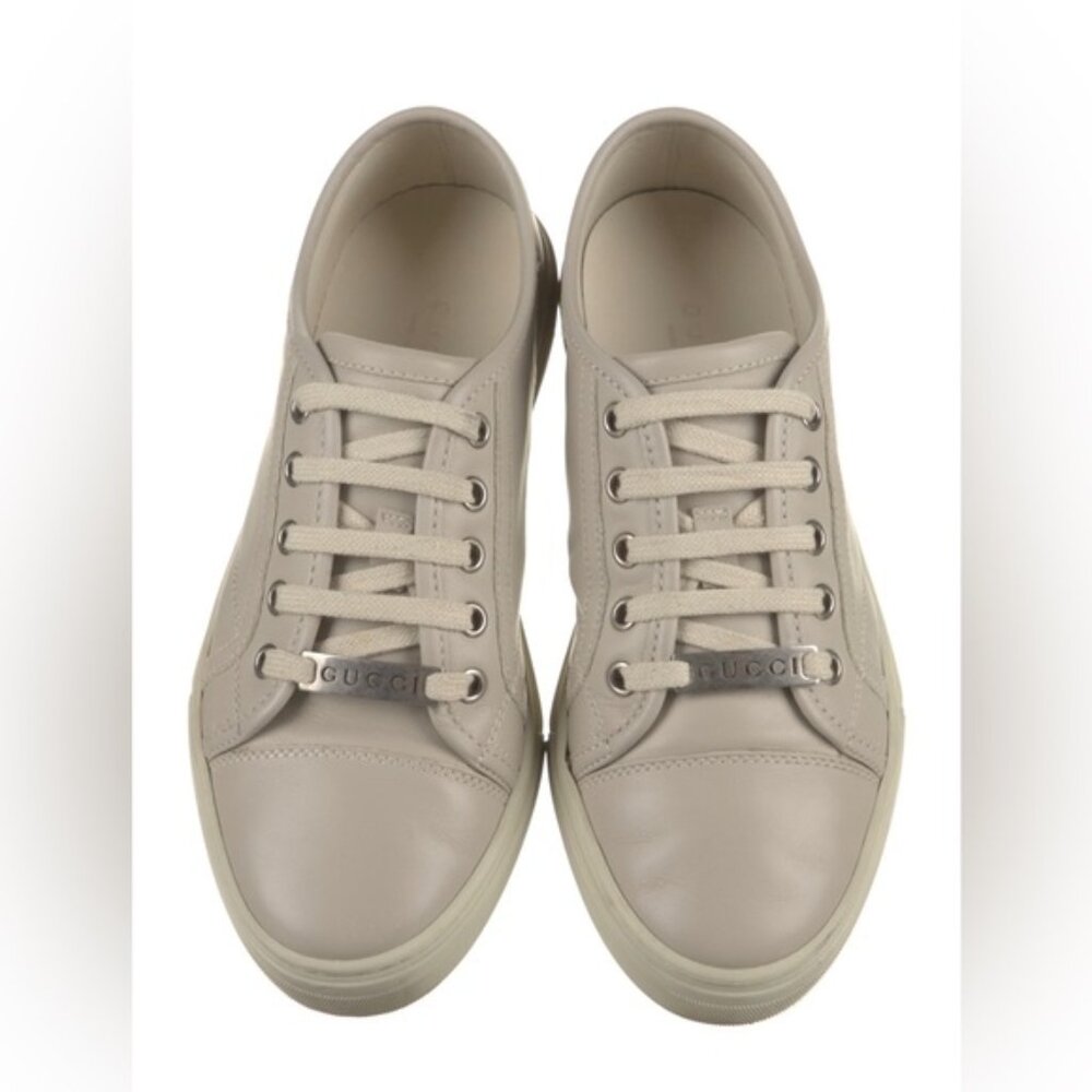 Gucci Men's Mirosoft Leather Low Top Sneakers 6.5 G (US Men's 7) Authentic
